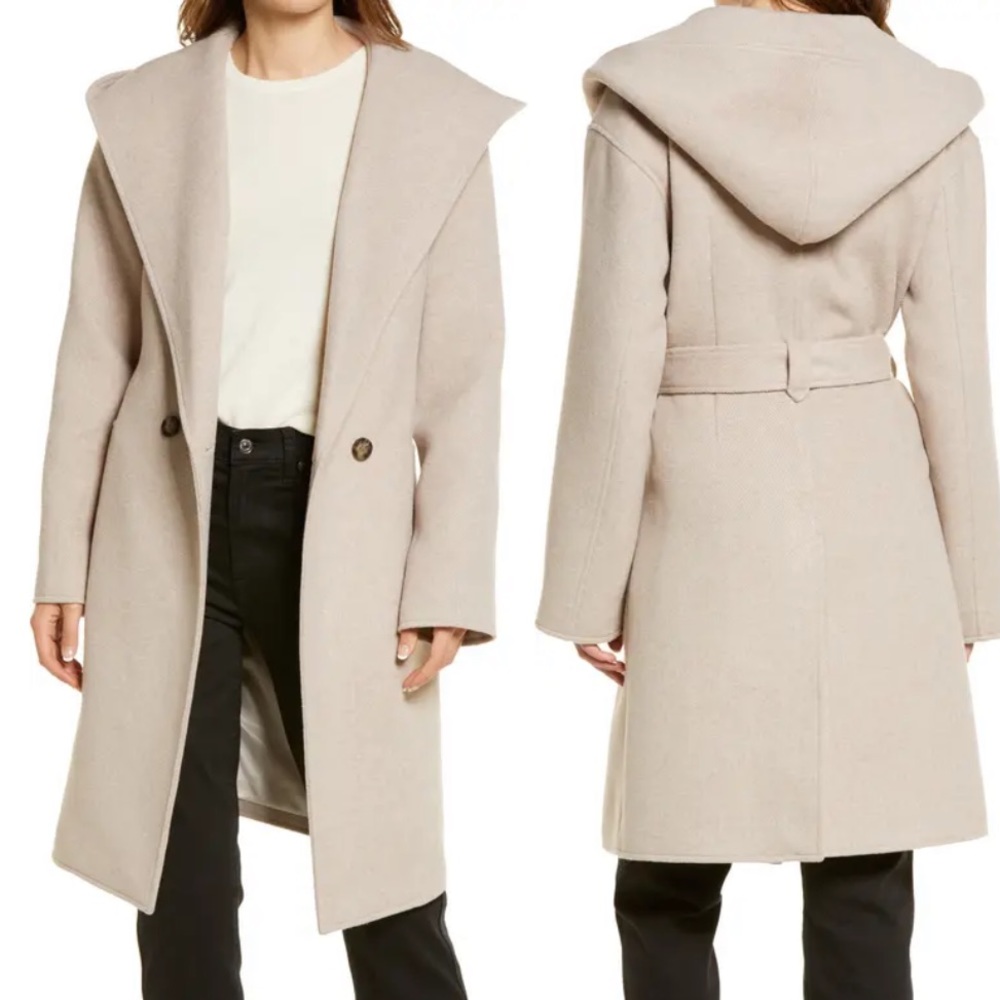 Avec les filles hooded wrap coat